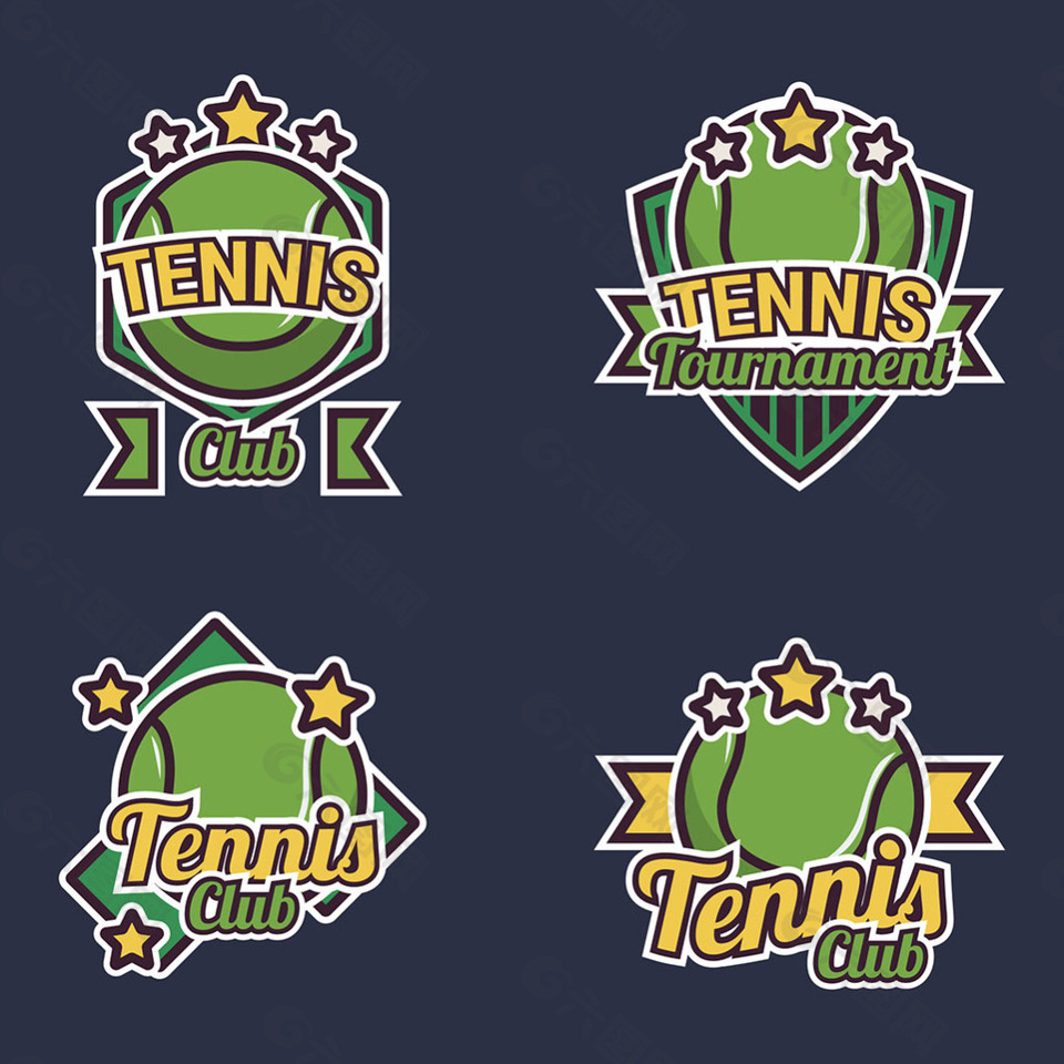 绿色创意网球标签图标