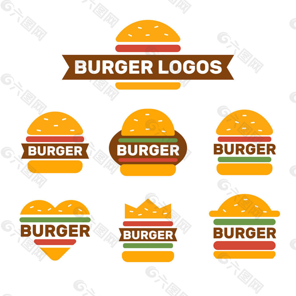 手绘汉堡包标志图标