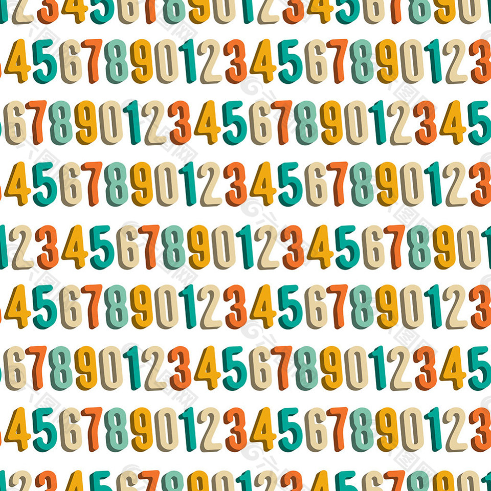 多彩数字装饰图案背景
