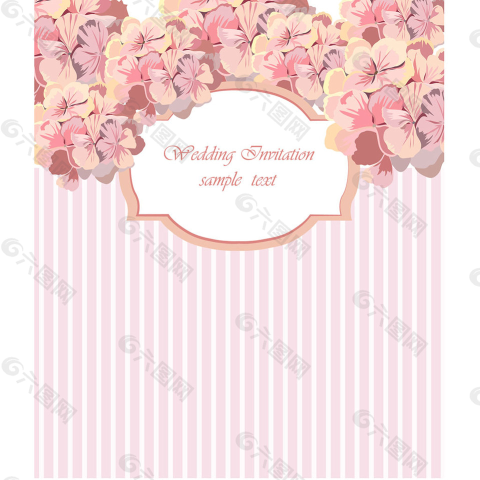 粉色花卉婚礼邀请卡背景