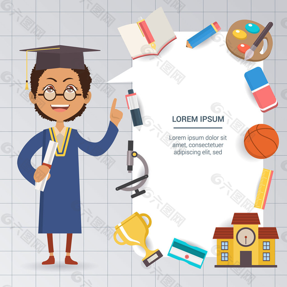 学校学子各种文具设计模板