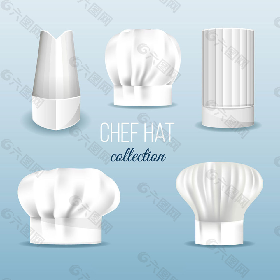 手绘各种厨师帽子图标