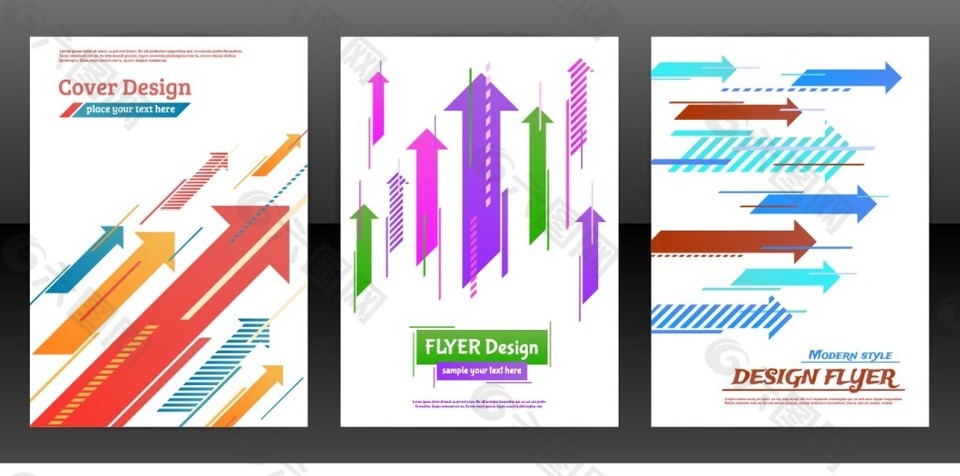 箭头概念传单和宣传册封面矢量素材