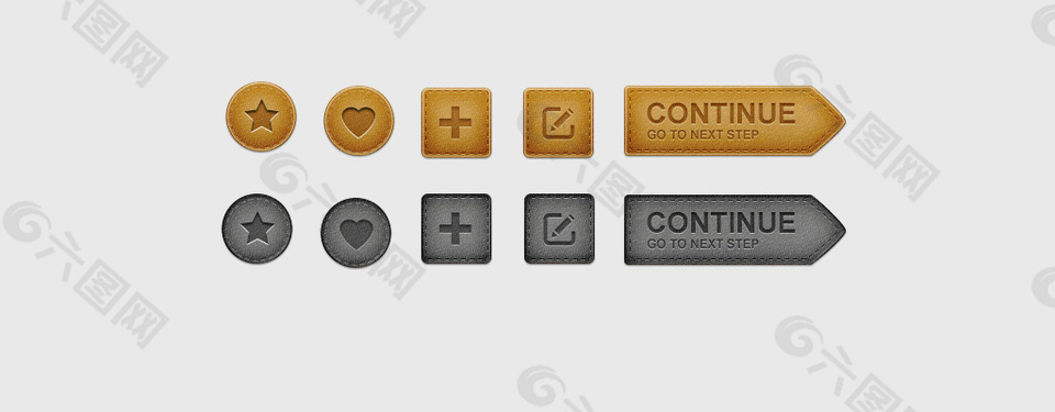 皮质标签  psd素材