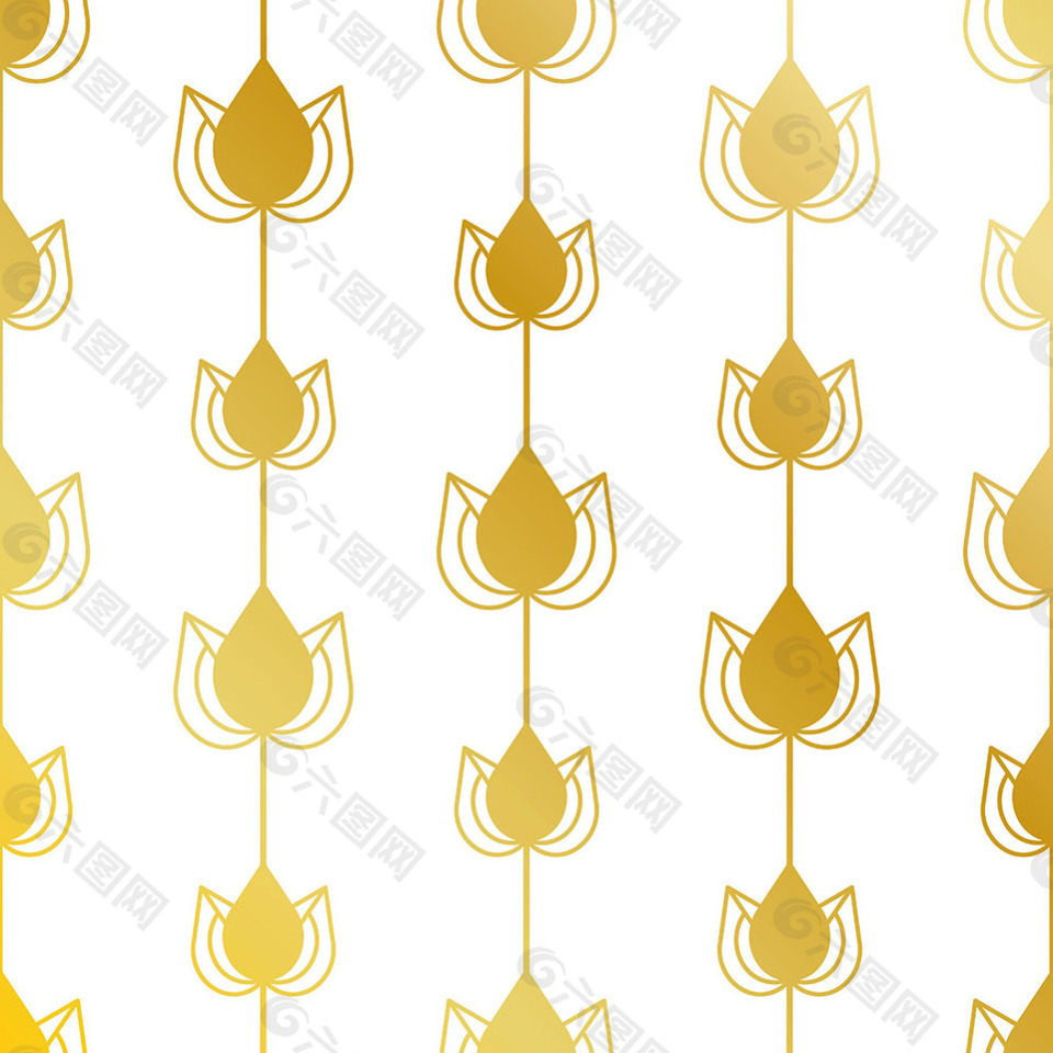 金色叶子装饰图案背景