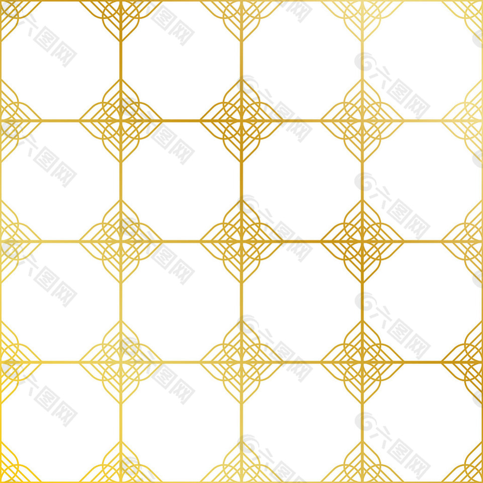 金色方形装饰图案背景
