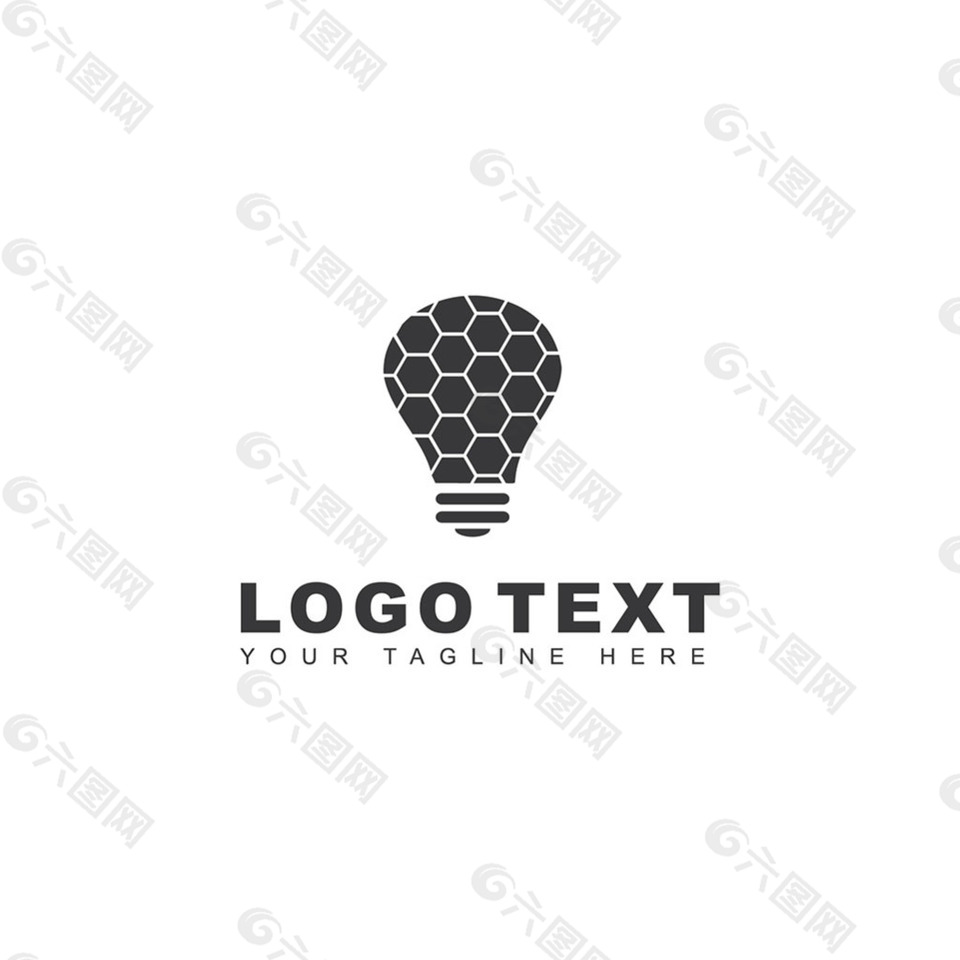 创意灯泡图形logo标志