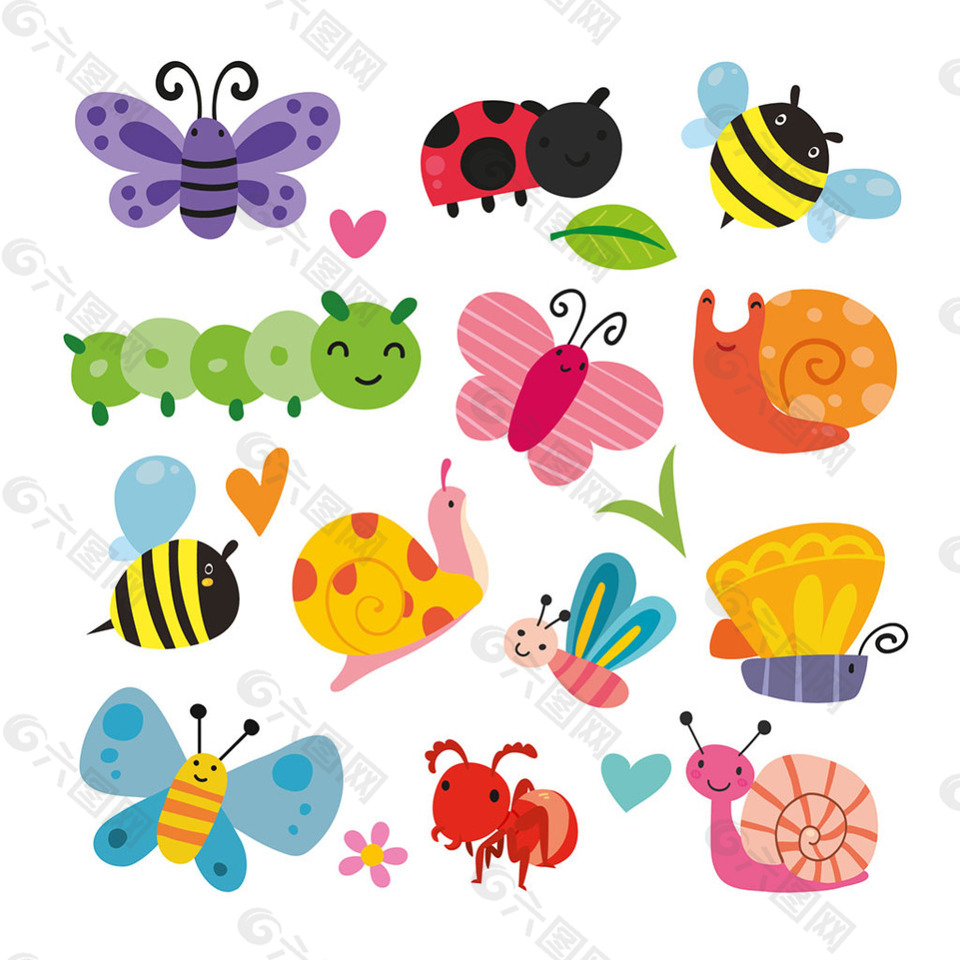 各种昆虫插图集合