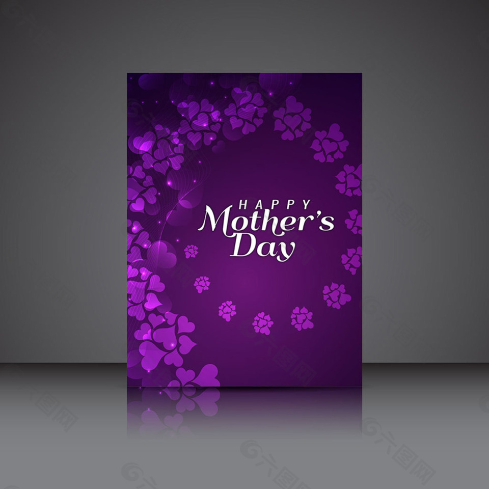 紫色花纹母亲节背景