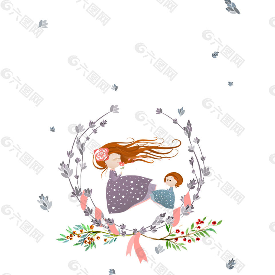 母亲节手绘元素