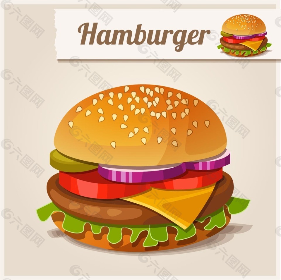 汉堡包插画矢量素材下载