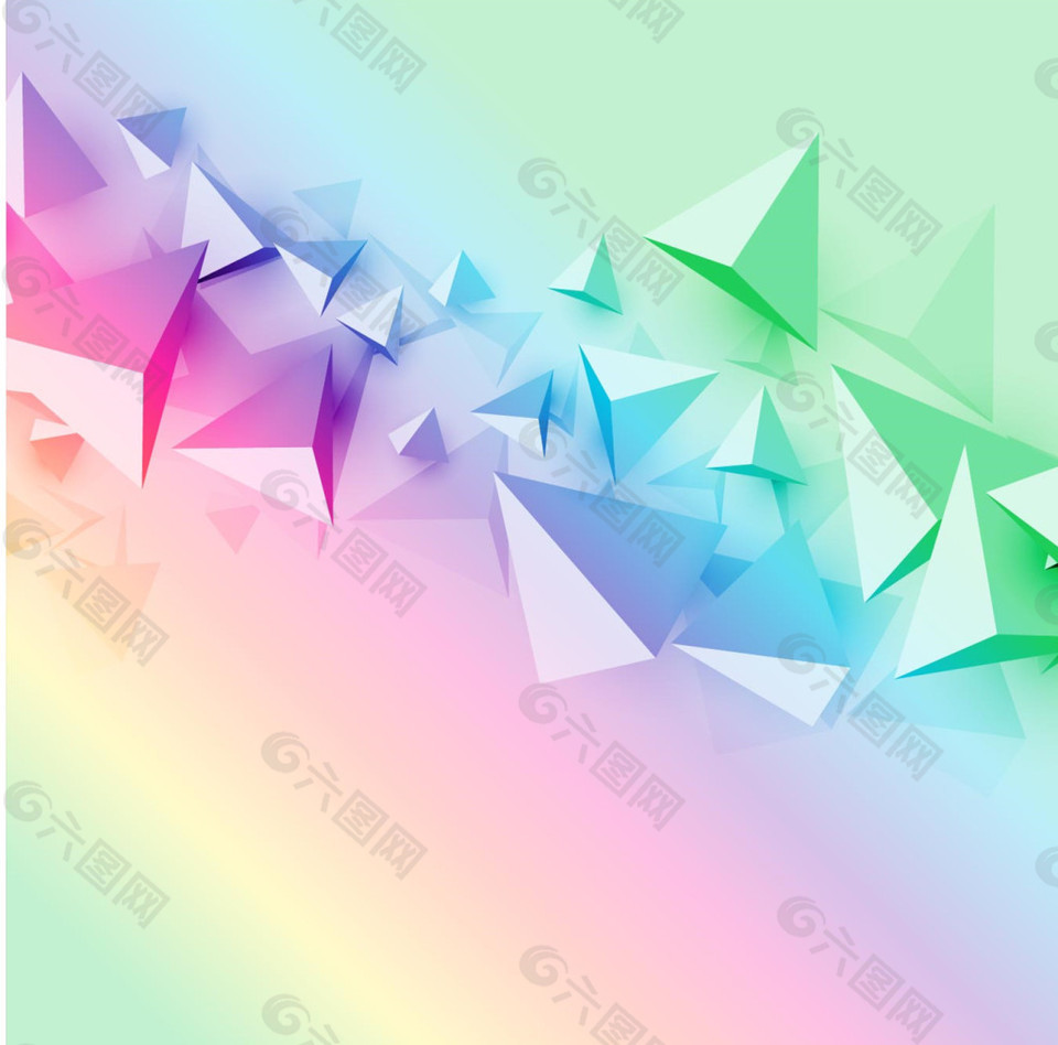 3D三角形抽象背景矢量素材下载