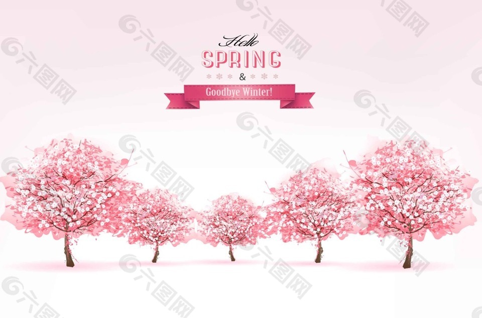 粉色浪漫樱花树