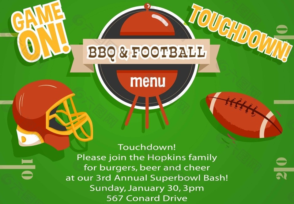 体育橄榄球插画