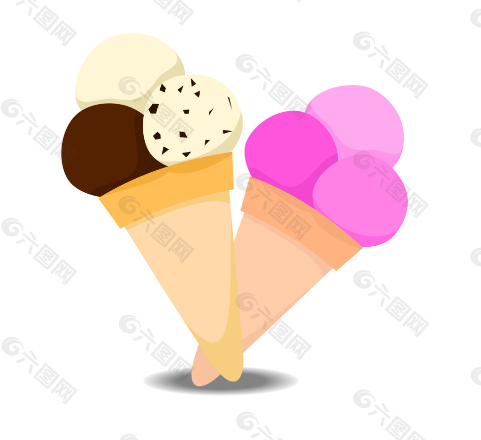 卡通冰淇淋EPS