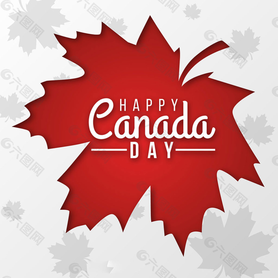 加拿大国庆日红色枫叶背景