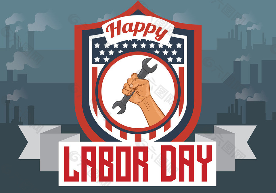 矢量扁平化劳动节海报