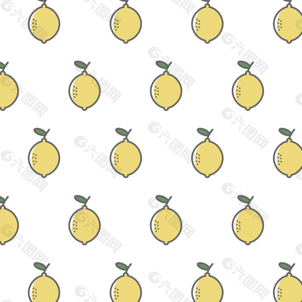 手绘柠檬装饰图案背景