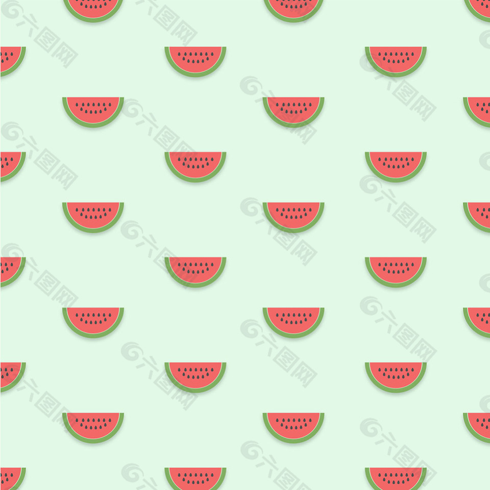 手绘西瓜装饰图案背景