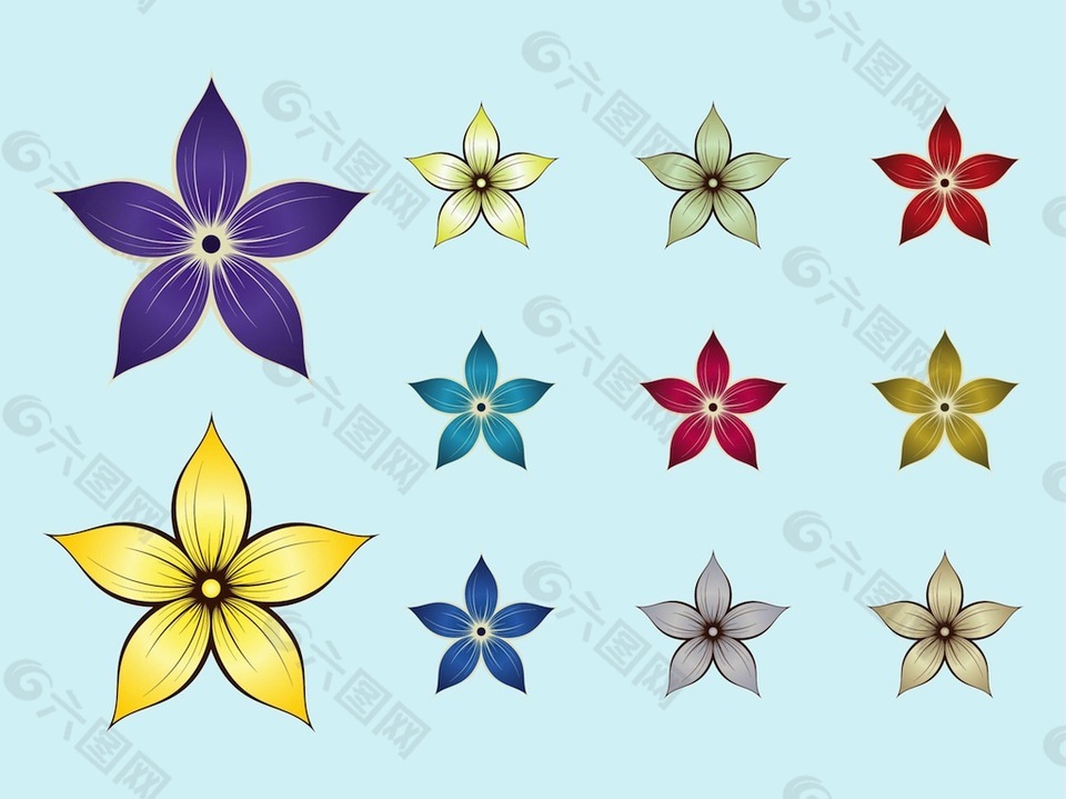 扁平化花朵图案设计元素素材免费下载(图片编号:8633689)-六图网