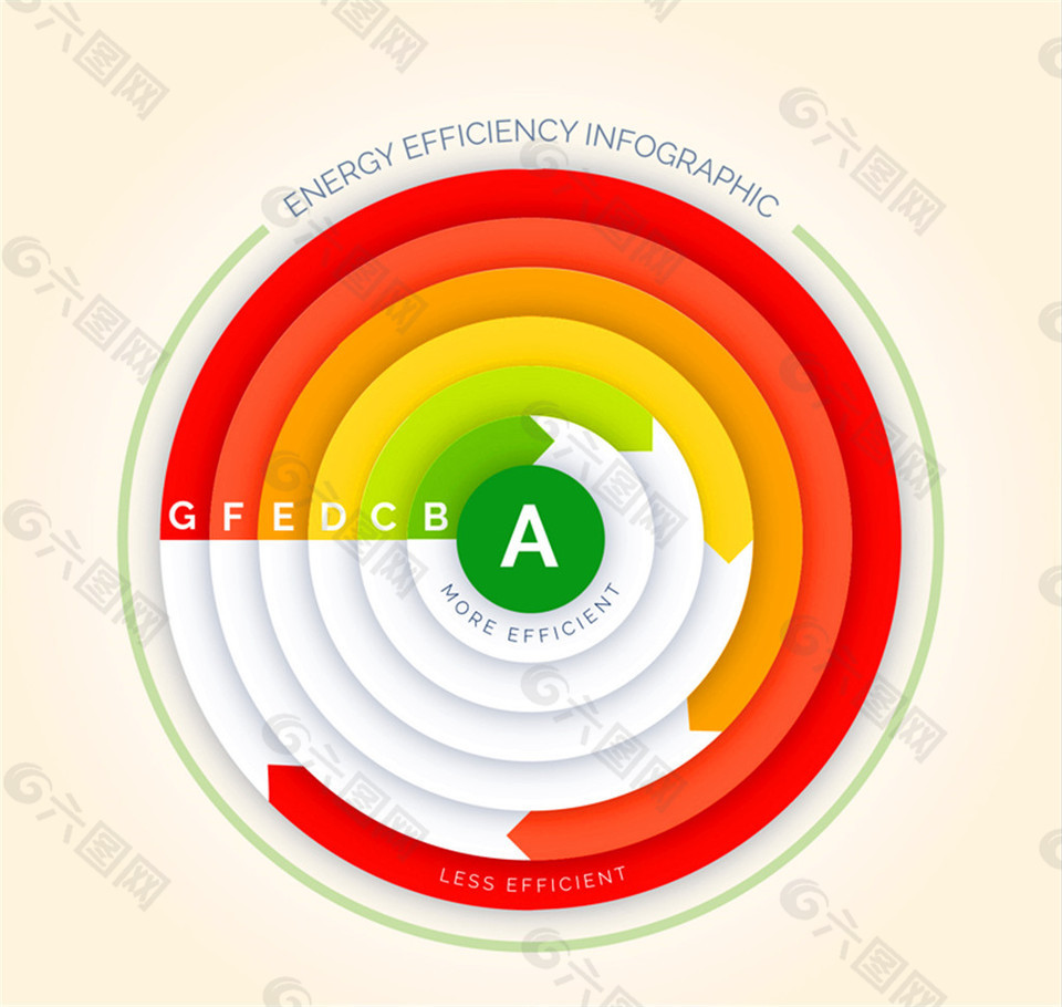 彩色圆环能源效应信息图矢量素材