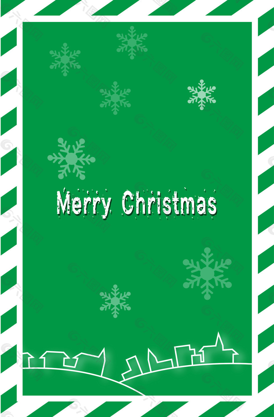 雪花圣诞绿底背景