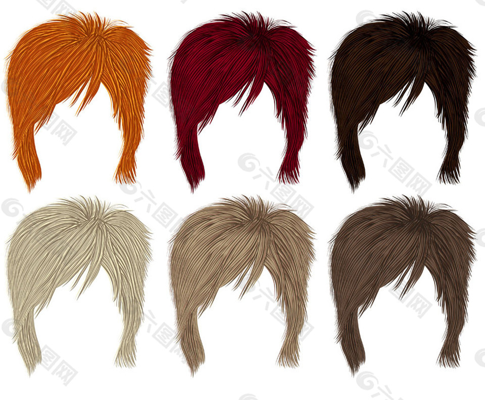 各种女短发假发图片