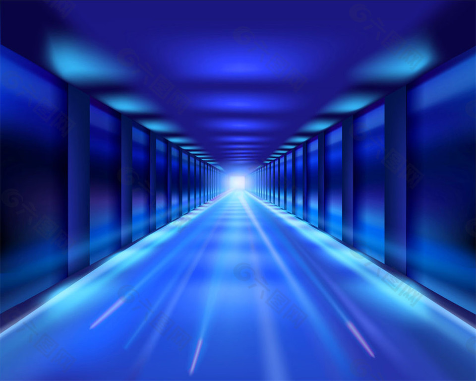 蓝色灯光室内设计图片