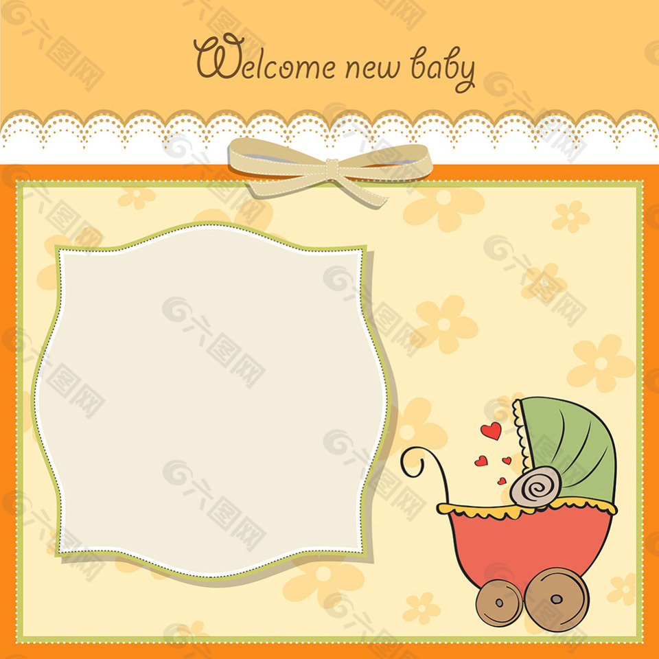 可爱宝贝公告卡模板