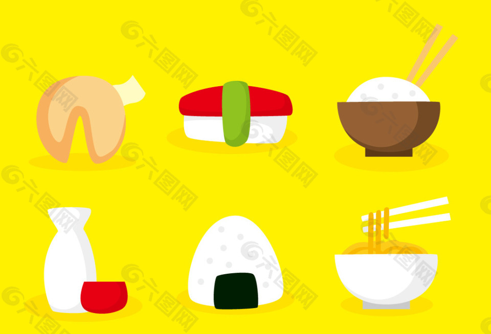 手绘日本美食素材