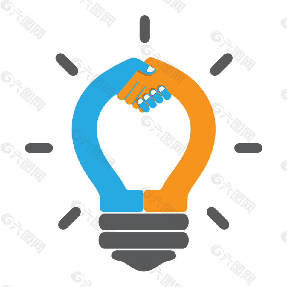 企业商业商务科技合作灯泡装饰图案设计元素