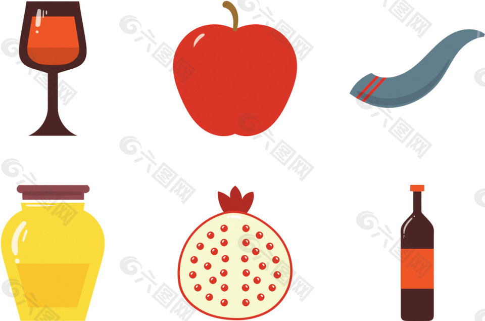 扁平化手绘美食饮料