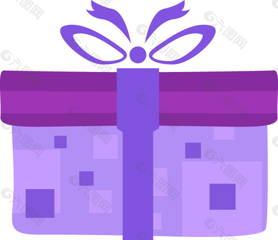 紫色卡通梦幻礼物盒子矢量源文件