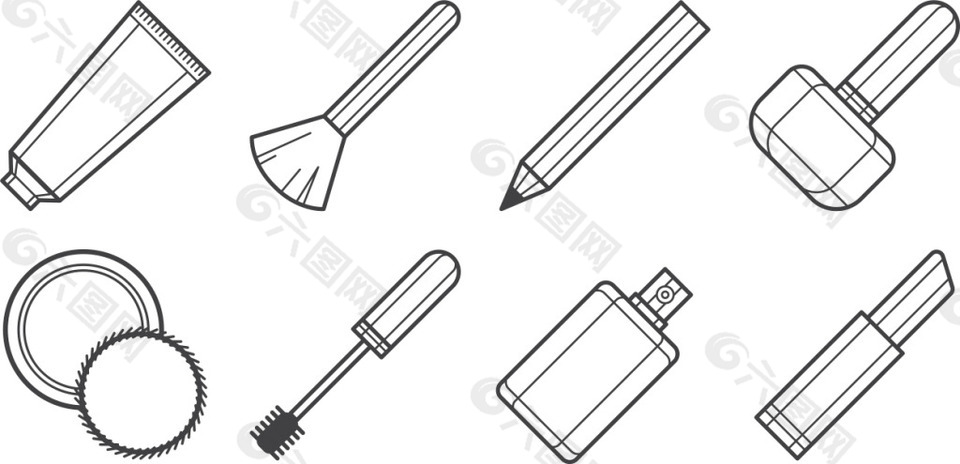 线性化妆品图标