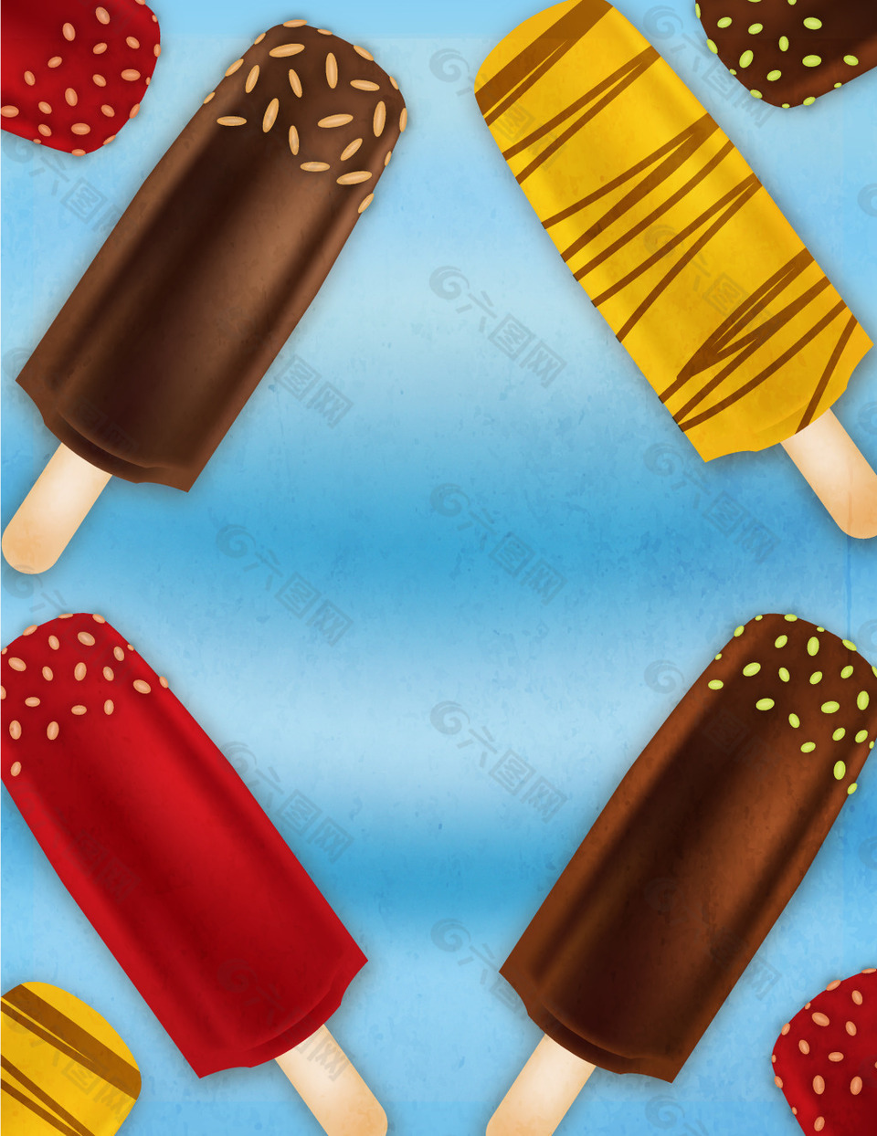 手绘棒冰背景