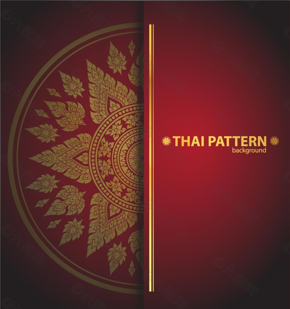 泰国花纹背景矢量素材