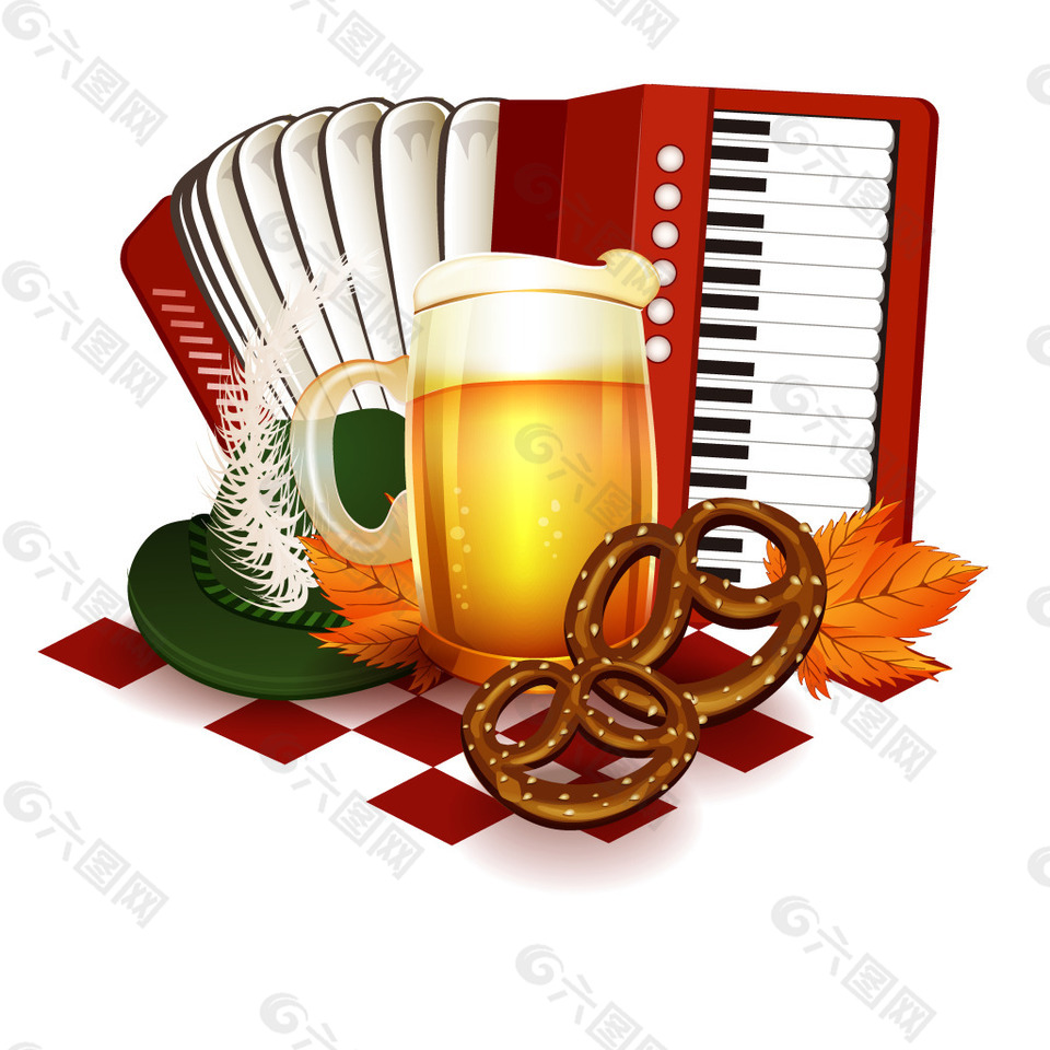 手风琴啤酒元素