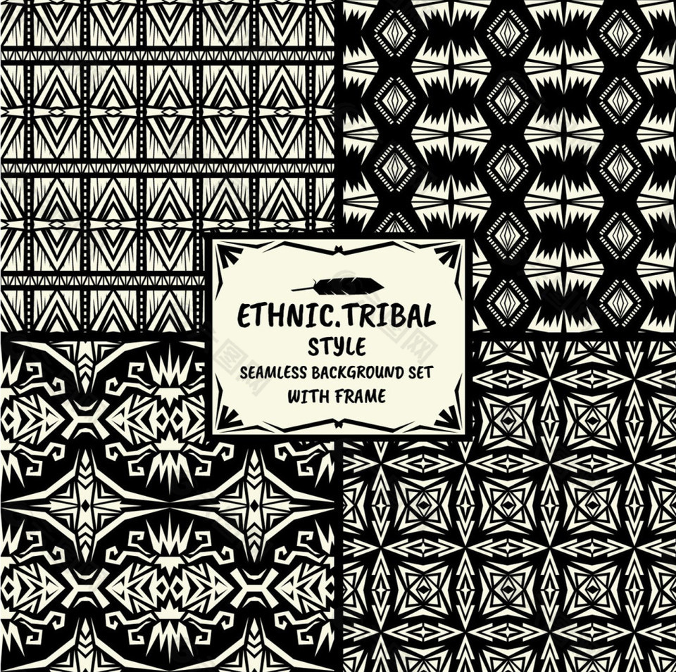 民族部落风格花纹背景矢量素材