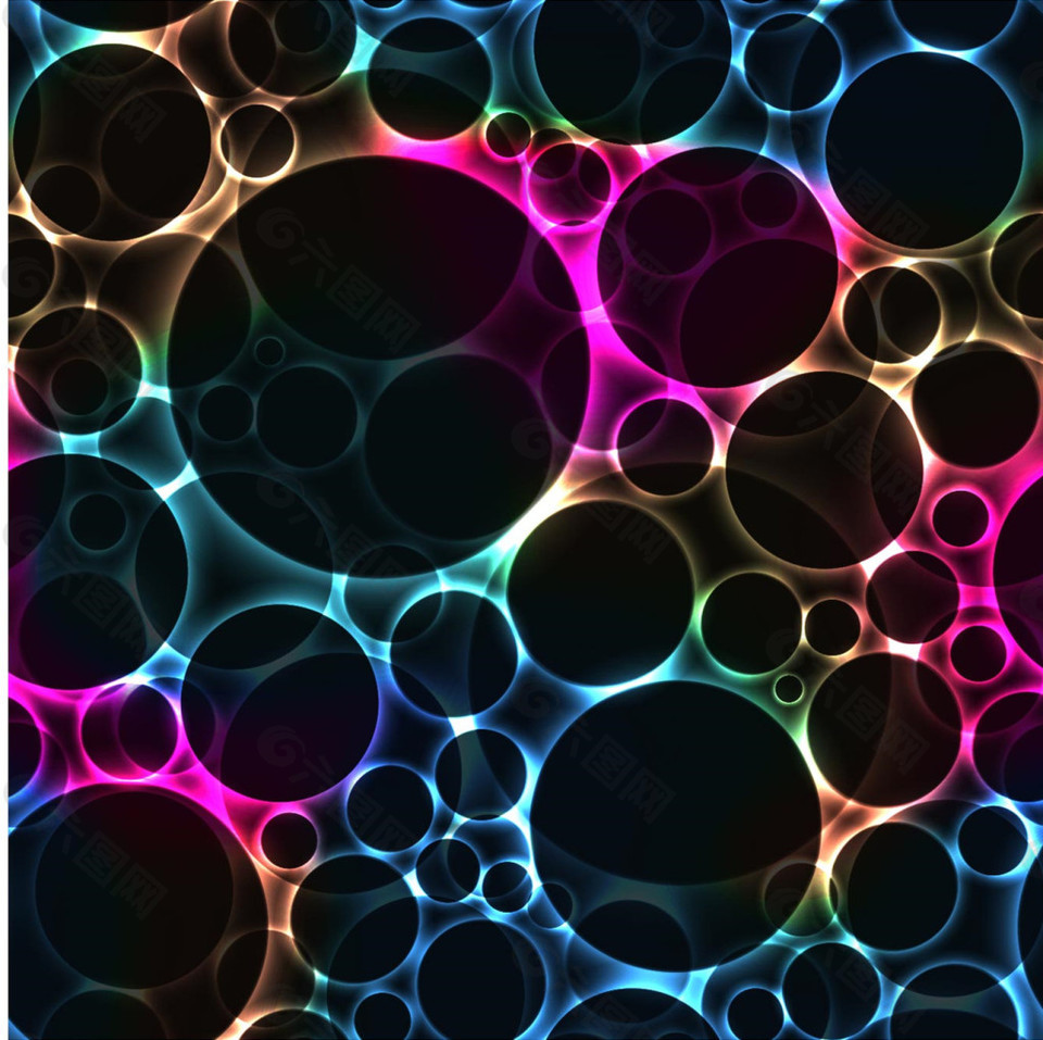 彩色泡泡背景矢量素材