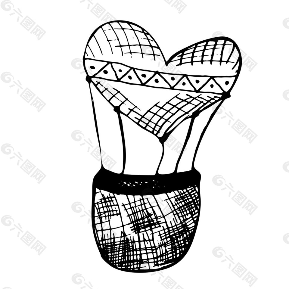 卡通手绘爱心花朵嘴唇透明素材