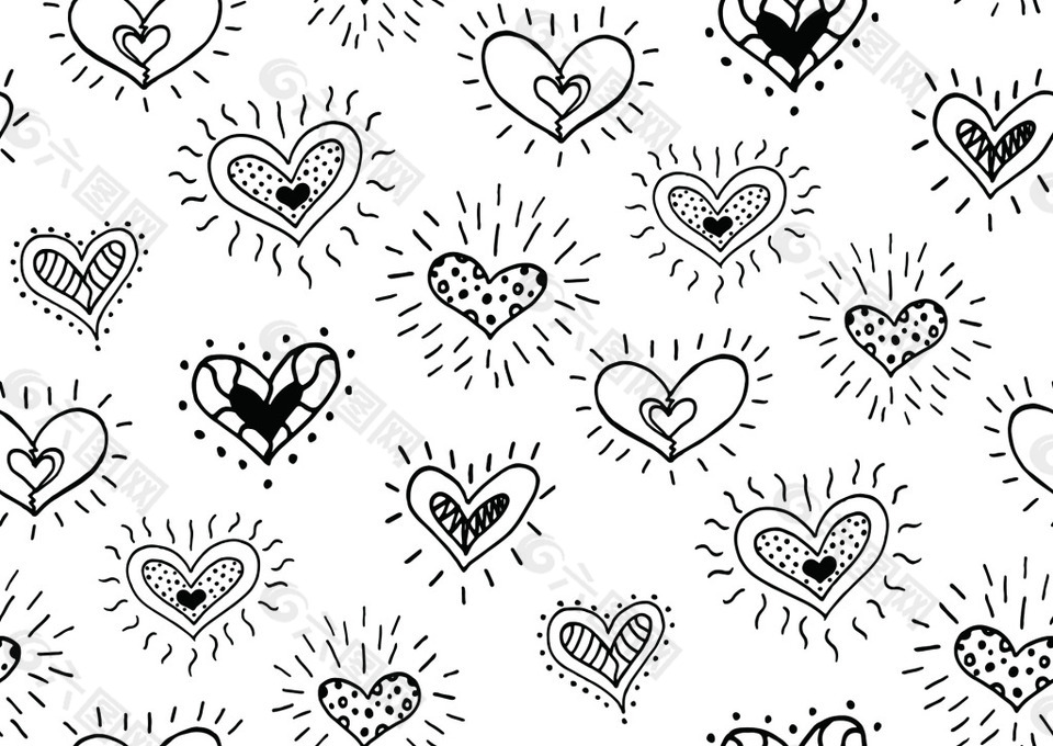 卡通爱心嘴唇矢量底纹矢量素材