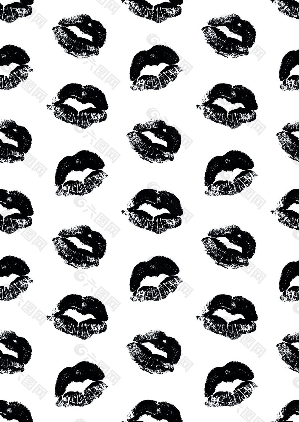 卡通爱心嘴唇矢量底纹矢量素材