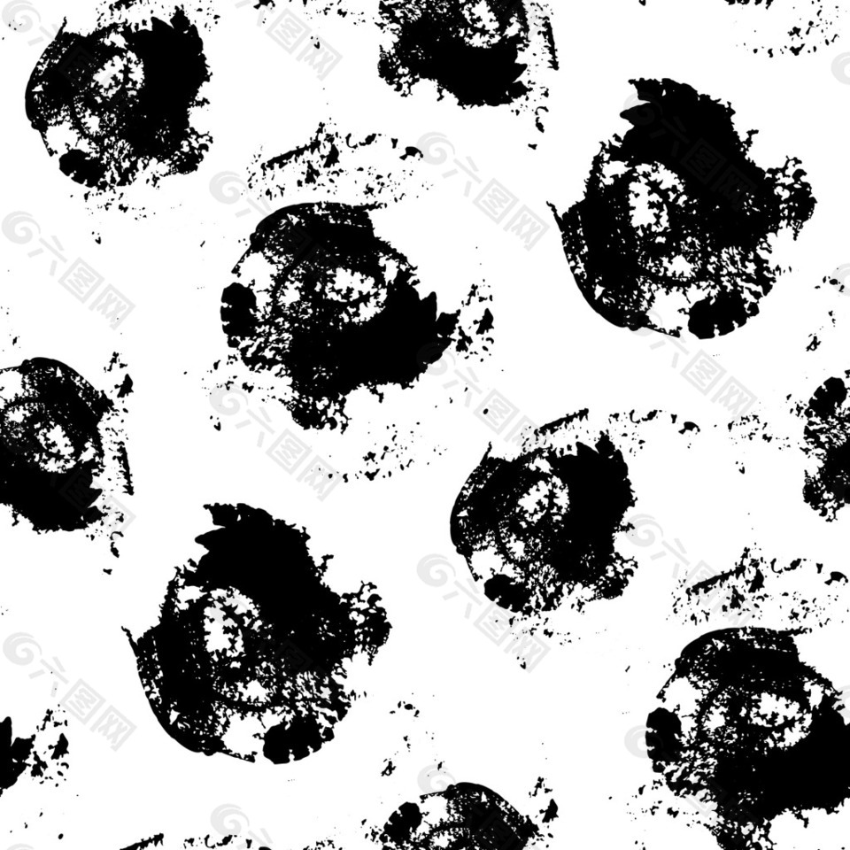 水墨卡通爱心嘴唇矢量底纹矢量素材