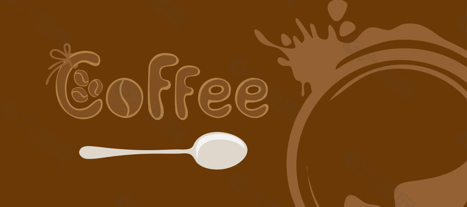 白色勺子咖啡背景