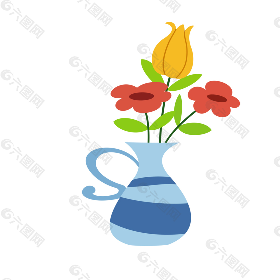 花瓶插花设计元素素材免费下载 图片编号 六图网
