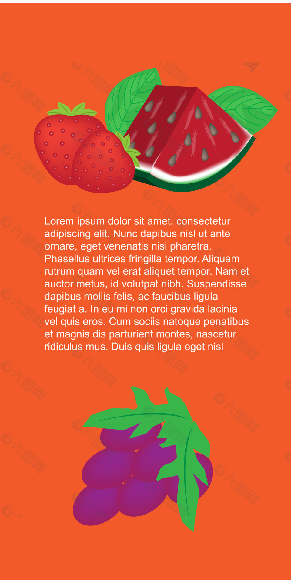 红色草莓西瓜背景