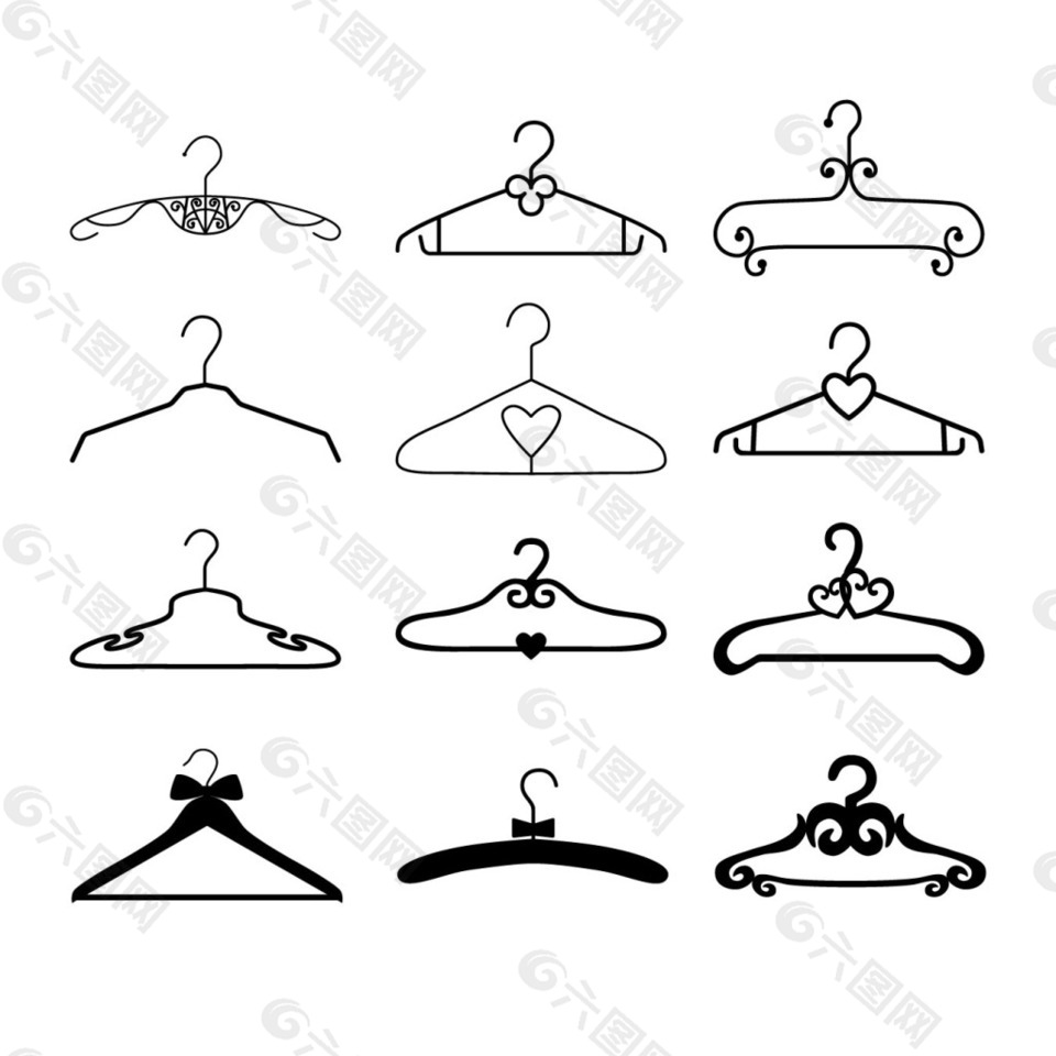 黑色衣架矢量素材下载