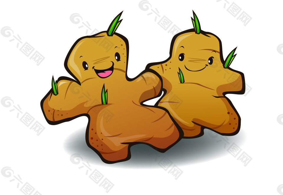 矢量卡通大姜EPS