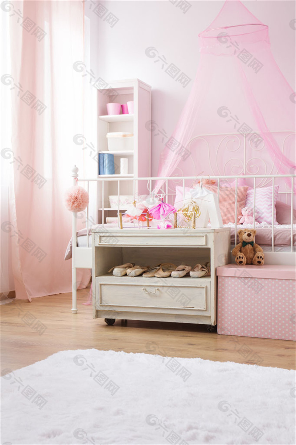 粉色卧室效果图图片