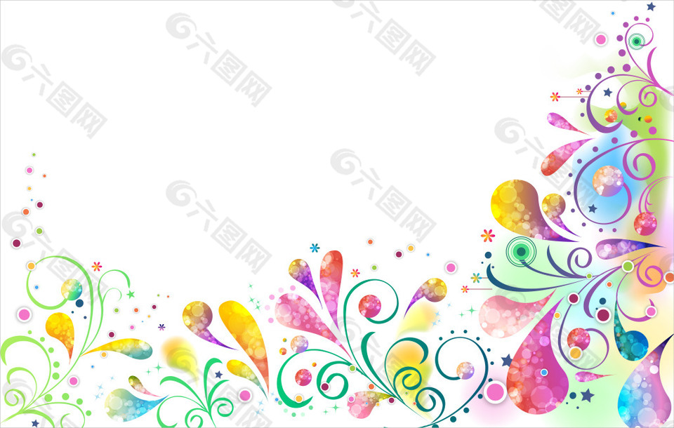 清新彩色花藤背景